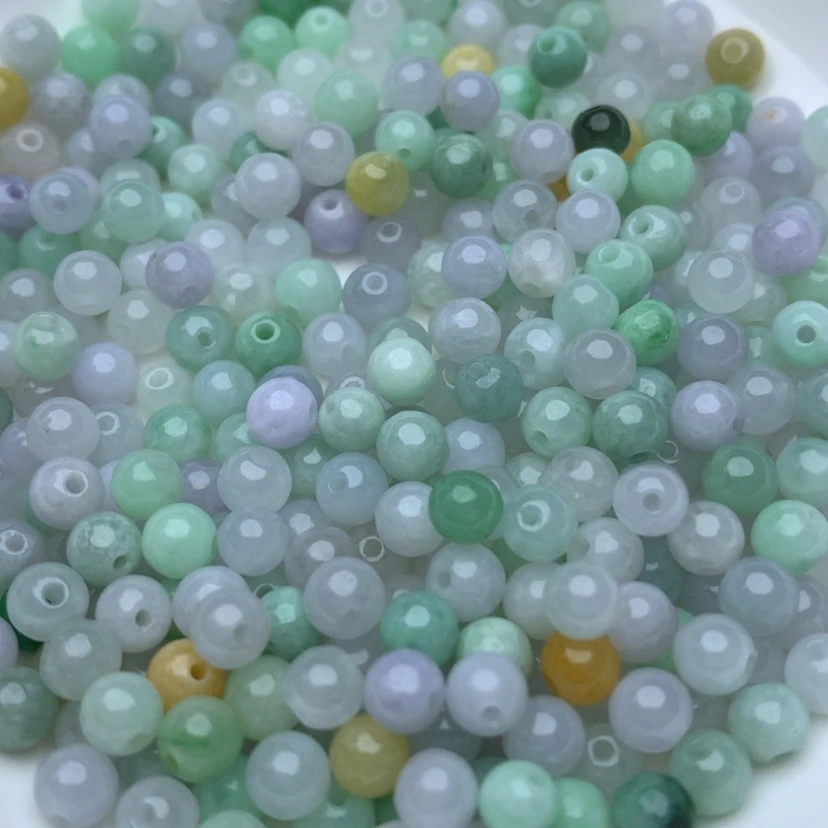 【闪购商品】翡翠手链未镶嵌卡4.7冰三彩50颗