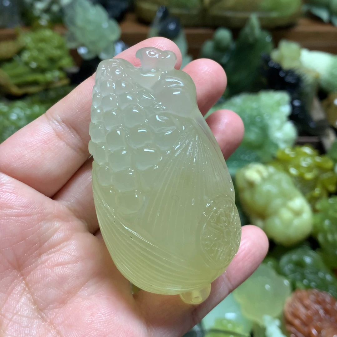 未镶嵌岫玉手把手把