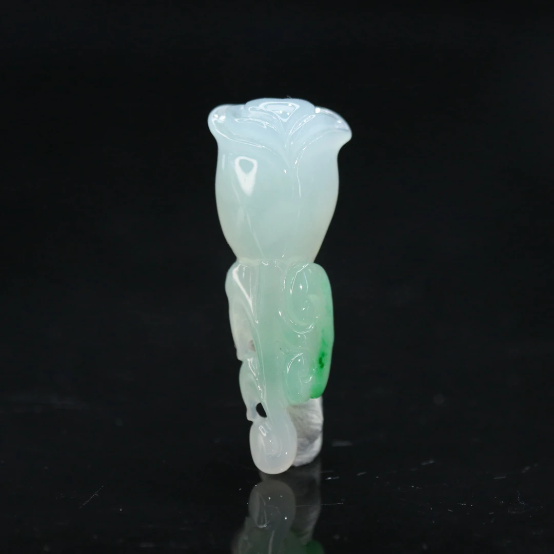 FC24天然缅甸翡翠A货玫瑰花挂件/500289/保利厦门拍卖