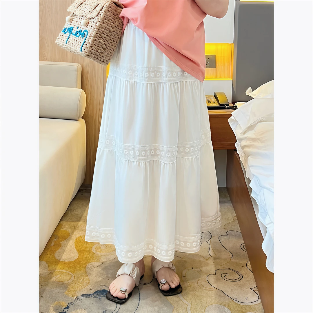 断码捡漏T大码女装花契200斤胖mm温柔法式蕾丝拼接半身裙15026