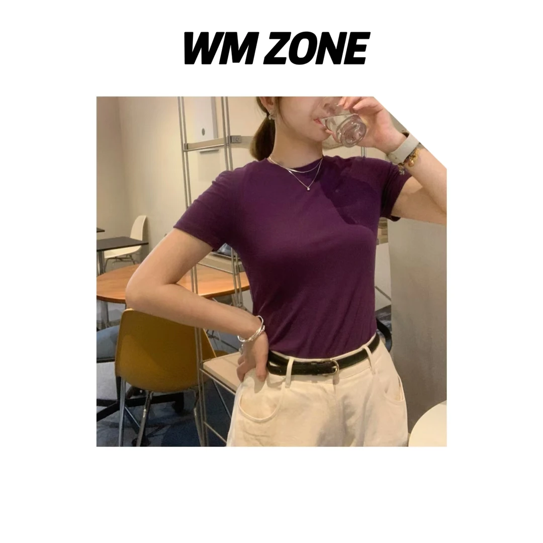 虎儿 3-3296 纯色光板圆领短袖