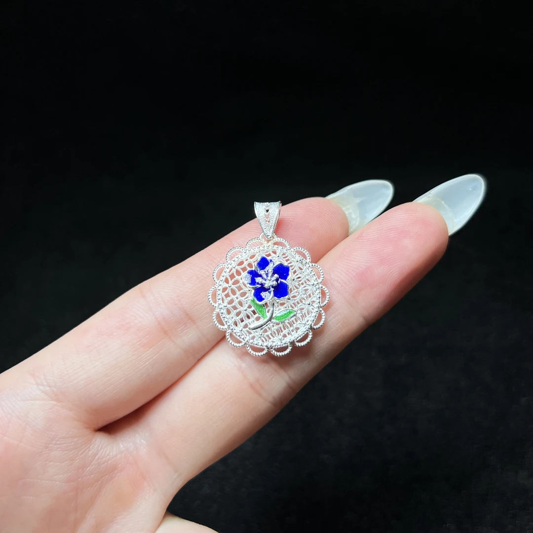 足银珐琅银制品 【铭记珠宝】足银吊坠14-2DM249H581