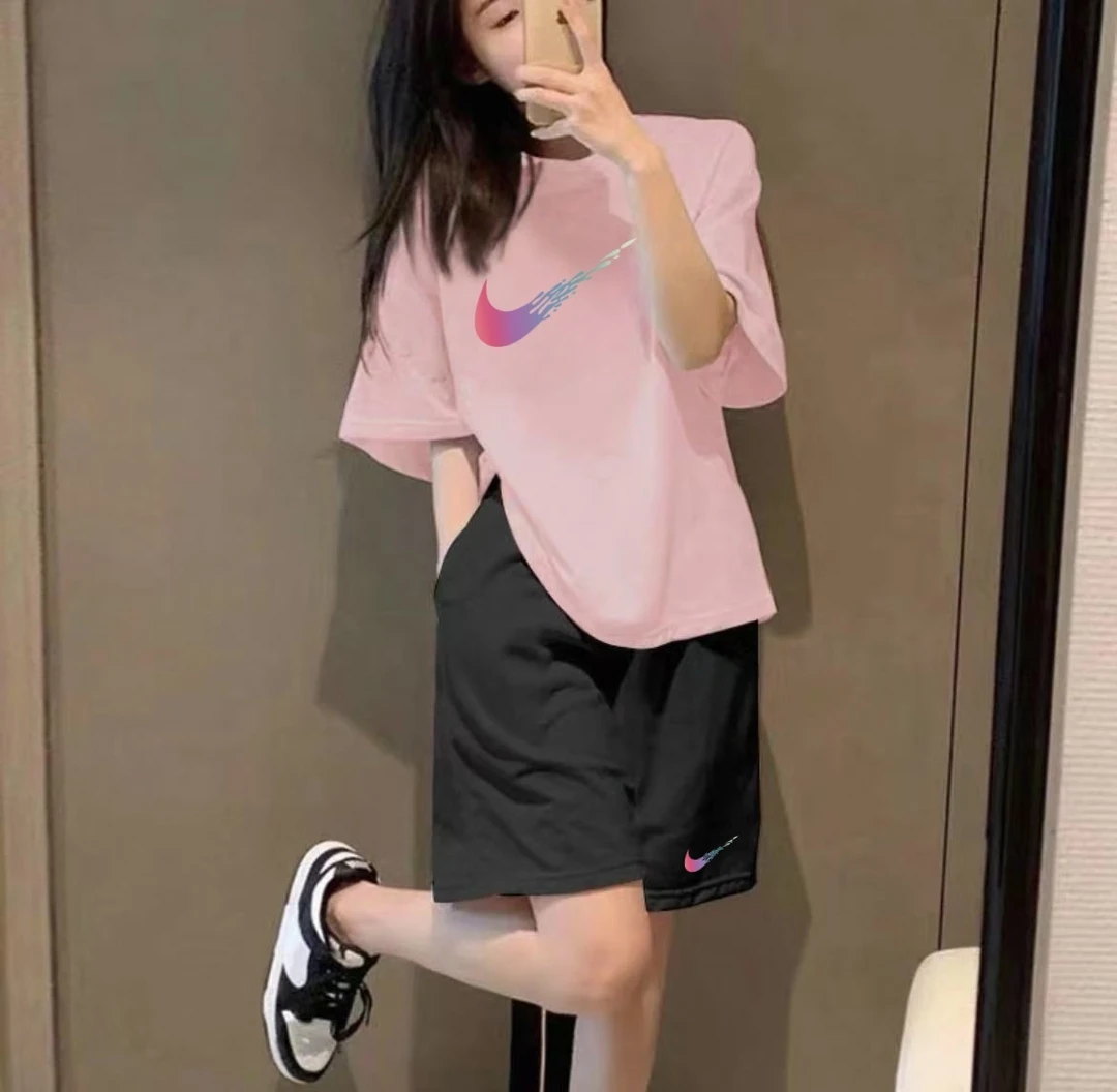 【套装】奥特莱斯官方正品夏季百搭短裤宽松短袖套装女2025新款爆款