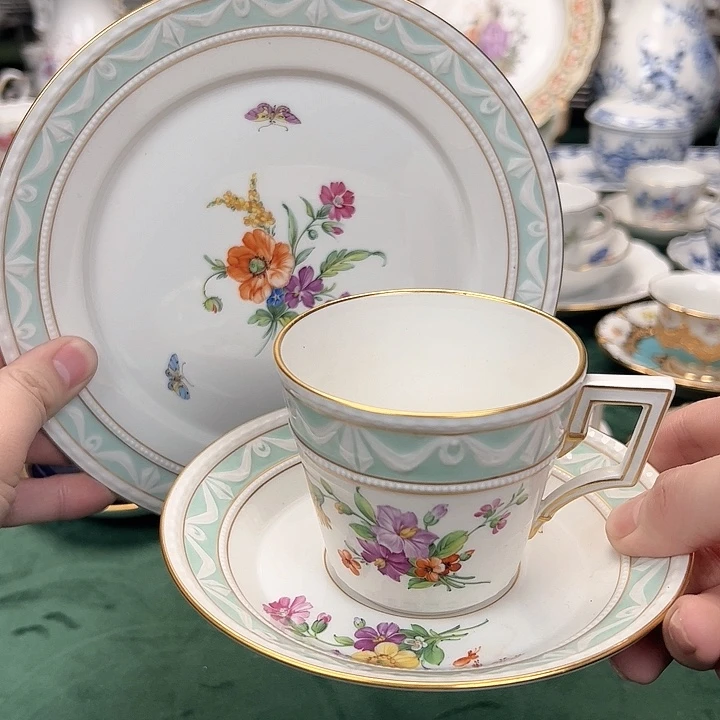 瓷片kpm库尔兰咖啡杯碟盘