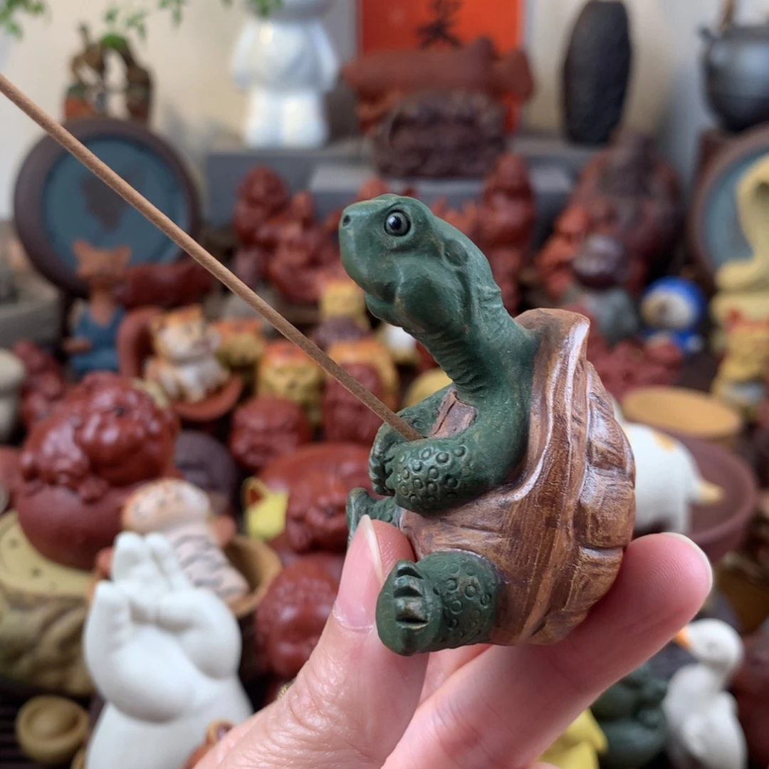 紫砂茶宠精工发财龟纯手工