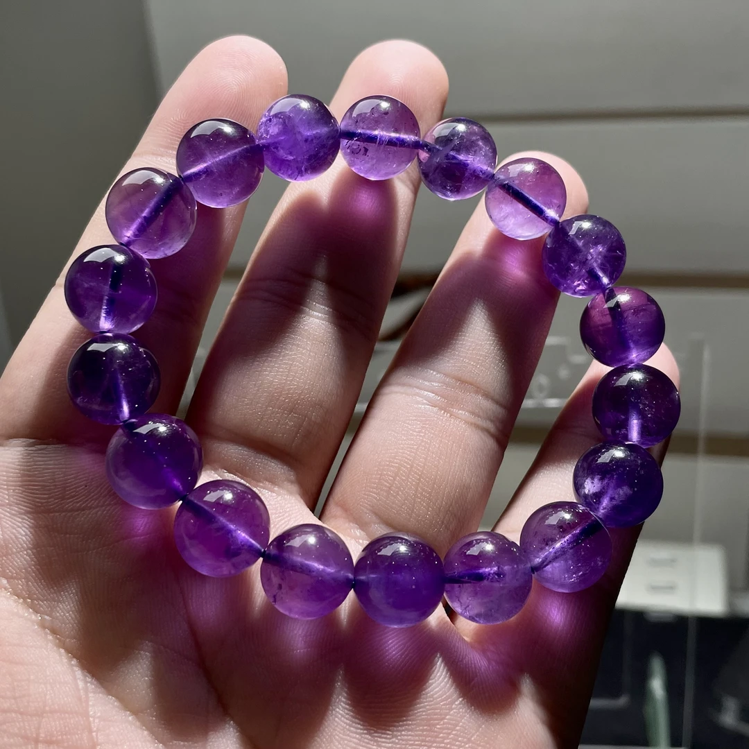 高净浓色紫水晶手串12mm+   KT24111208