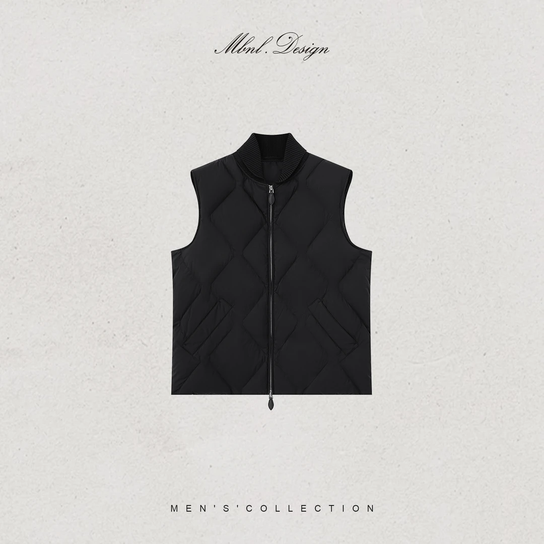 MBNL-F「布鲁.洛可」秦磊男装90白鹅绒水滴拉链马甲LL-WMJ6013