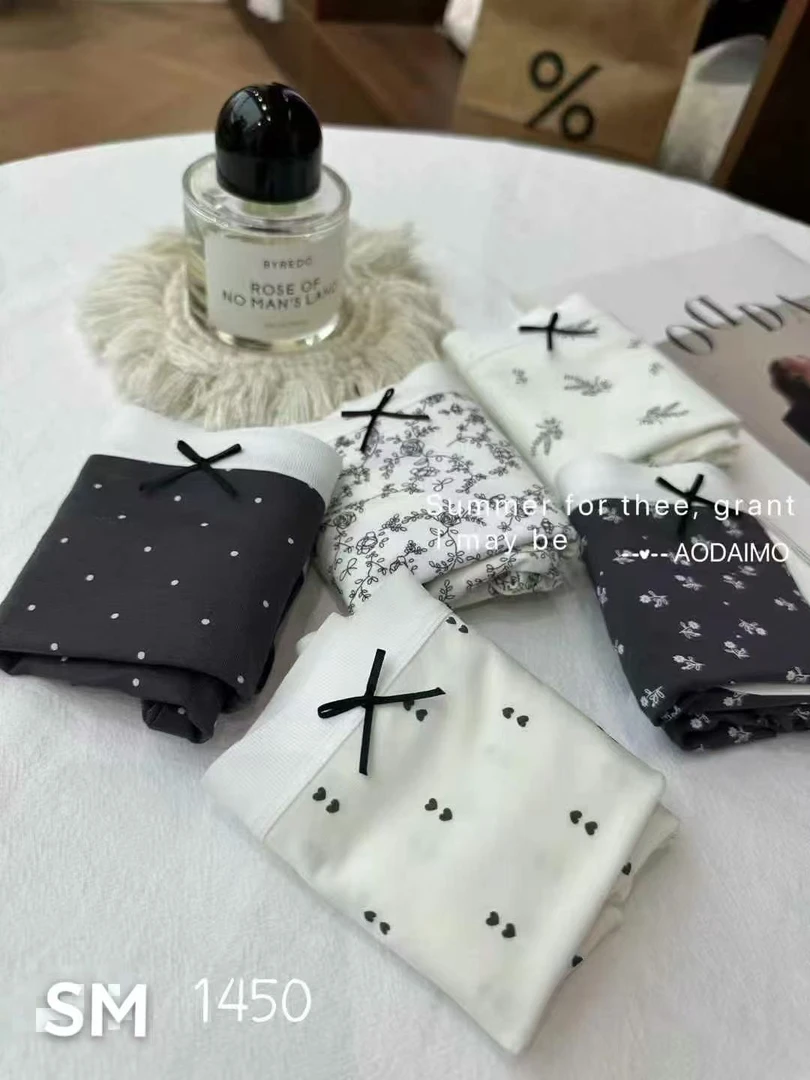 透气针织拼接抑菌中腰女三角内裤纯棉休闲百搭薄款韩版