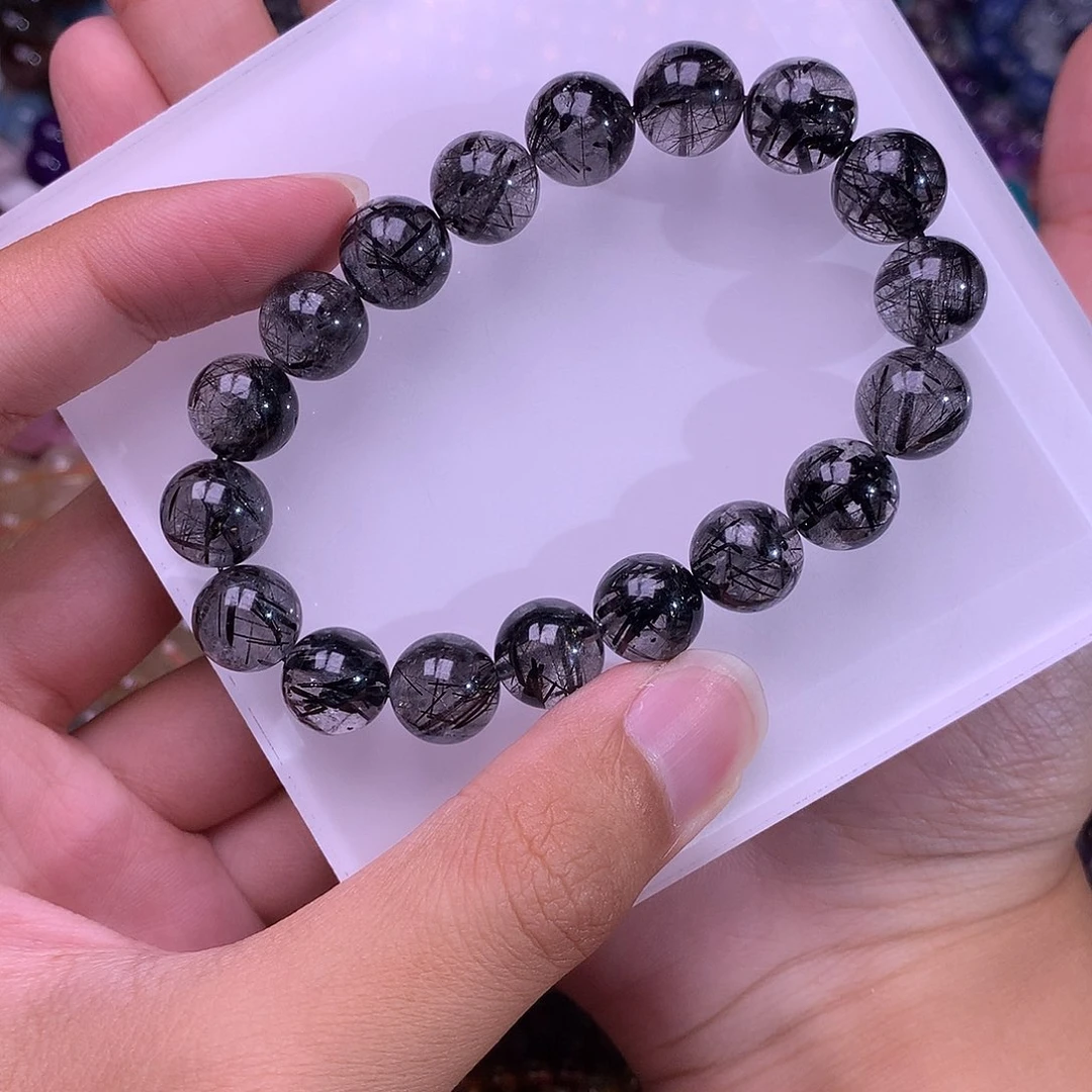 ****༅未镶嵌手链水晶高高品黑发11