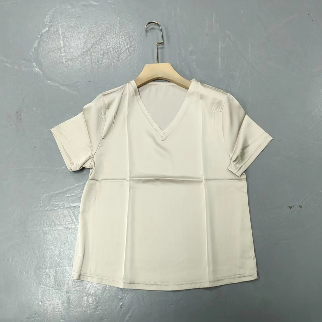 【南油玲姐】香槟金V领短袖T恤T3333