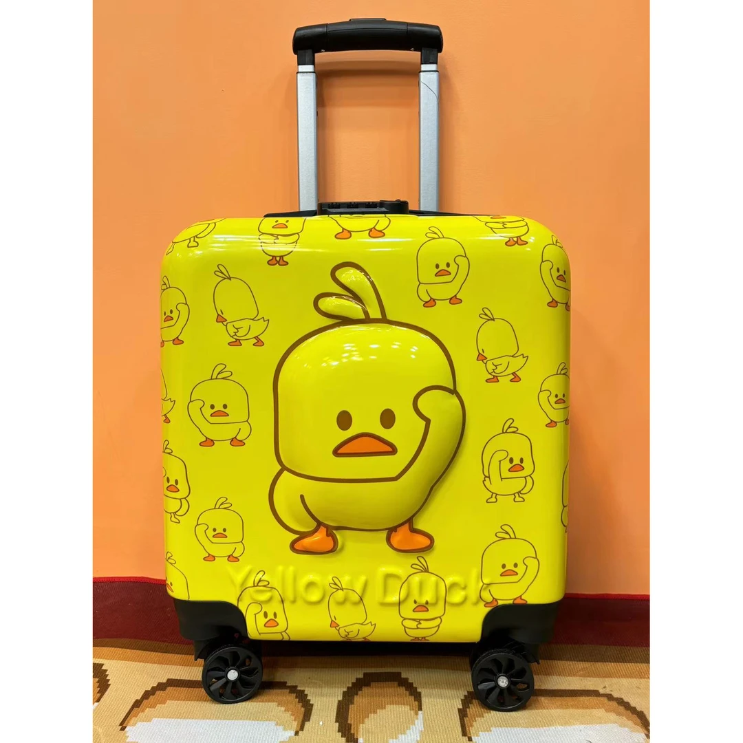 A小黄鸭精美卡通18寸登机箱潮拉杆箱卡通款式密码箱其他个护工具