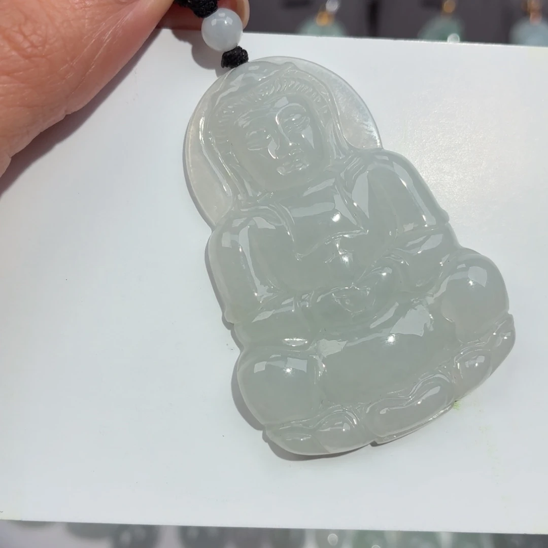 翡翠未镶嵌颈饰观音吊坠