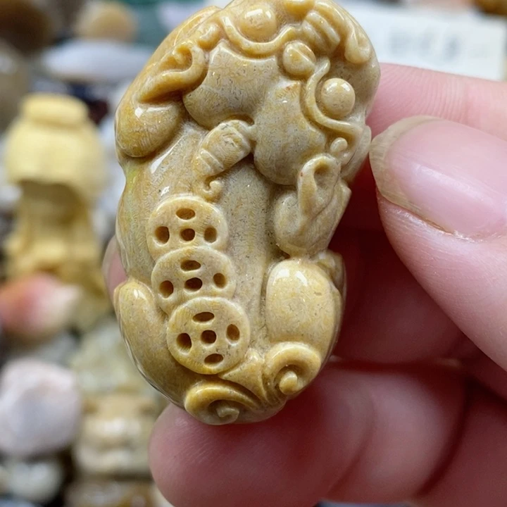 颈饰未镶嵌硅化珊瑚（珊瑚玉）