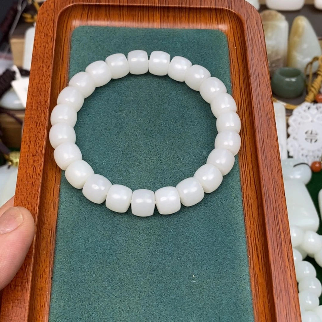 和田玉手串未镶嵌木*李