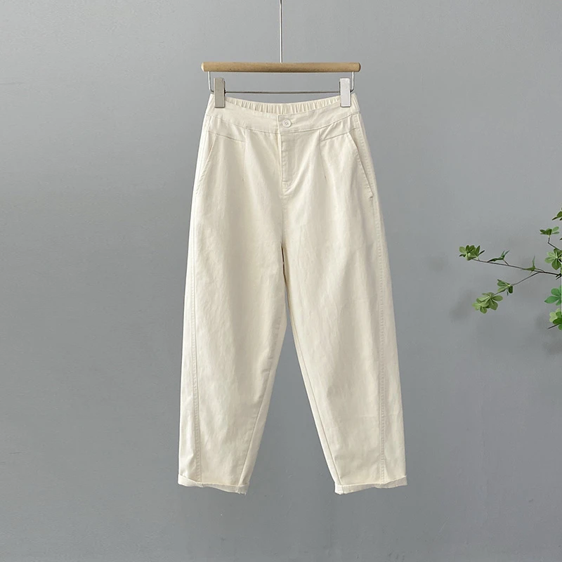 弯刀裤女夏秋款新款高腰显瘦宽松百搭哈伦裤薄款九分裤休闲萝卜裤