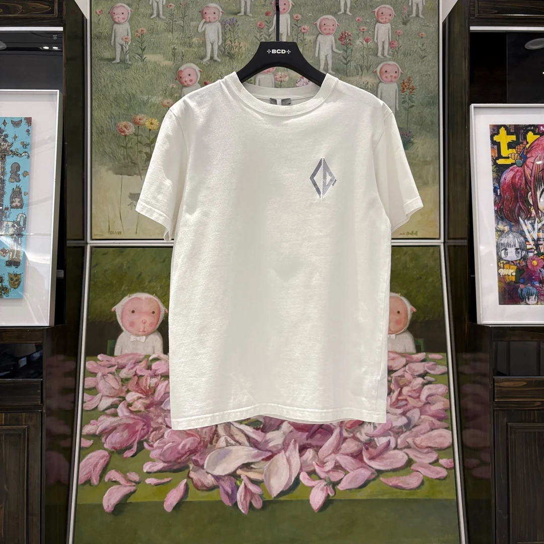99新  Dior 迪奥 白色CD刺绣logo短袖 M码