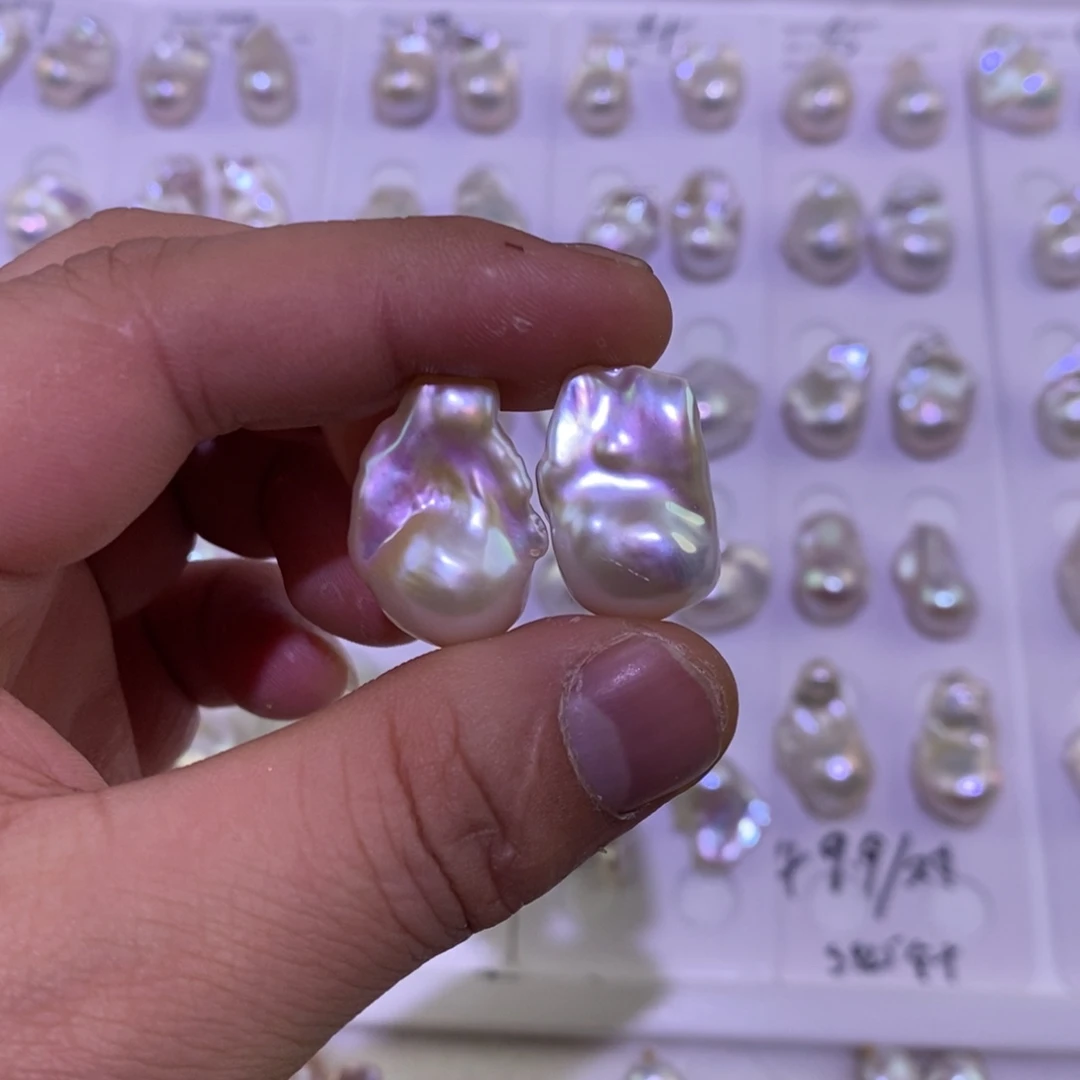 哈***哈耳饰淡水珍珠银S925镶嵌