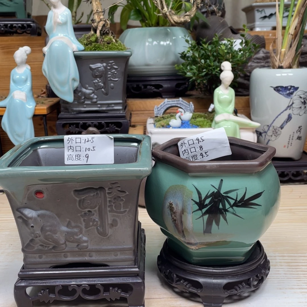 紫砂花盆陶瓷艺术花盆陶瓷