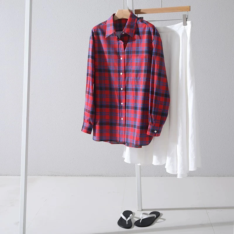 格纹衬衫格子衬衣秋季时