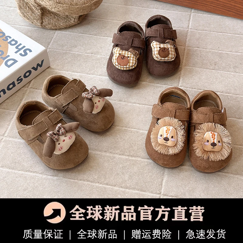 女童皮鞋2025秋季新款浅口卡通防滑勃肯鞋女孩时尚百搭休闲公主鞋