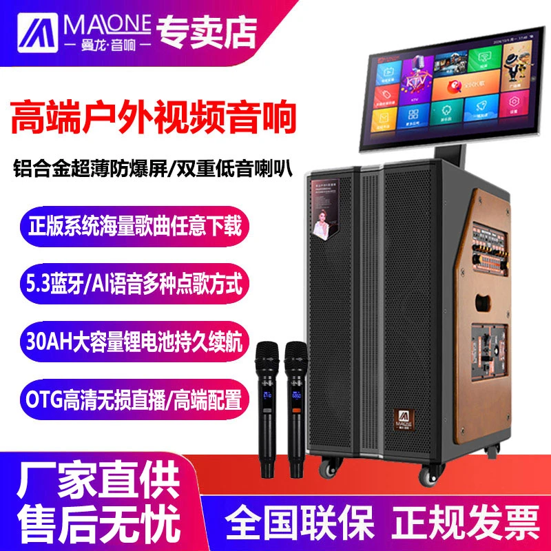 曼龙新款DF9212S显示屏K歌移动点歌KTV一体机大功率户外唱歌音箱