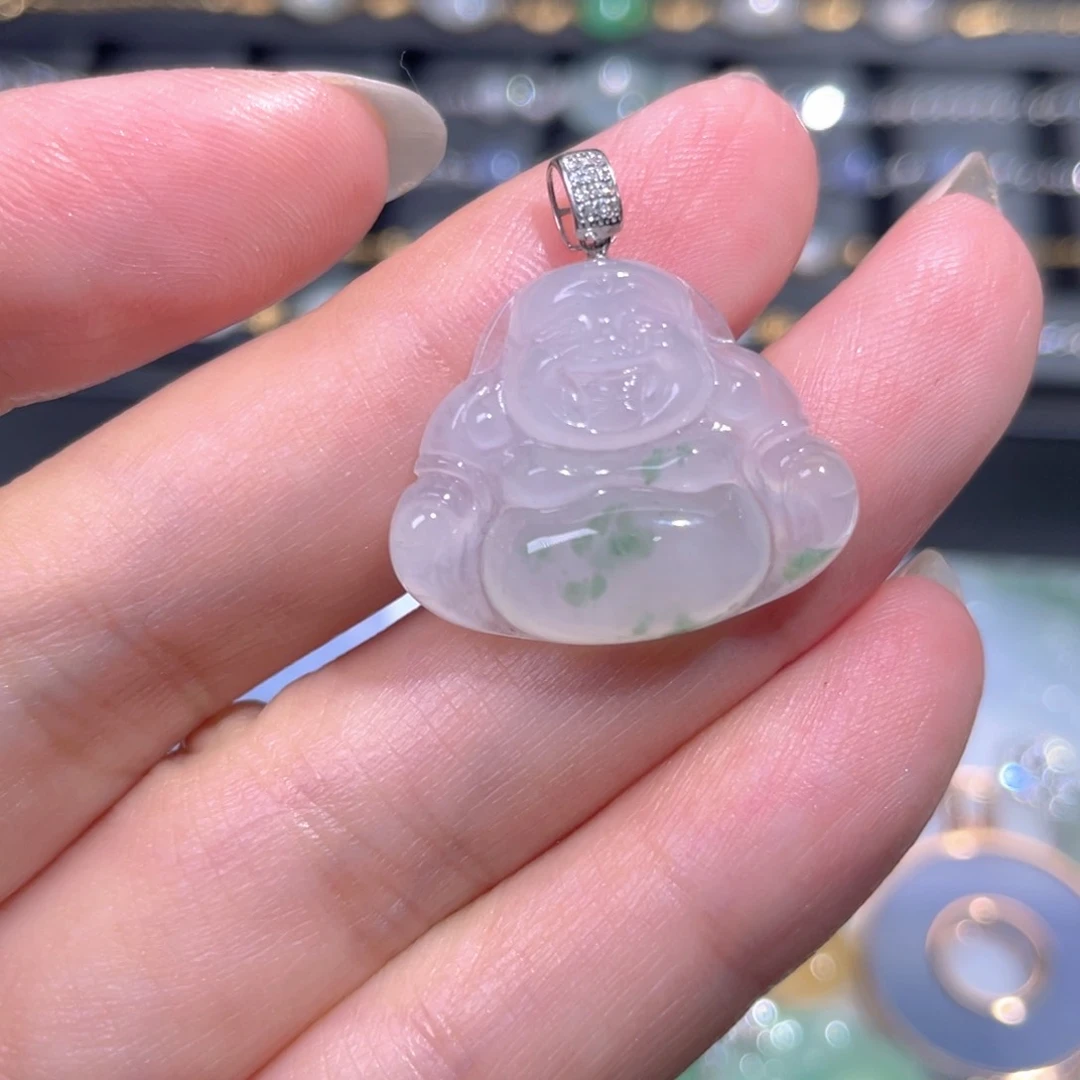 颈饰18K金镶嵌翡翠翡翠