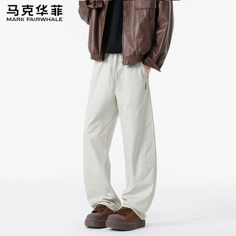 马克华菲美式高街复古宽松舒适直筒垂感通勤百搭休闲裤男士运动裤