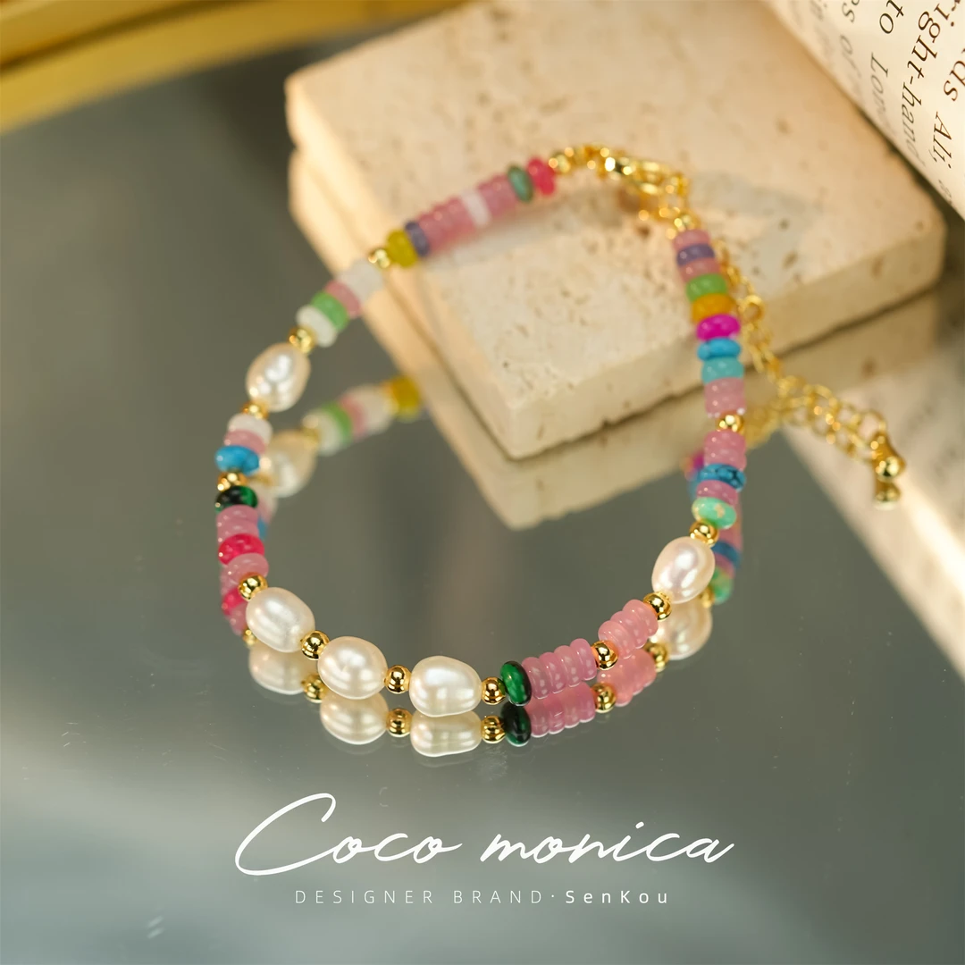 【小霞珍珠】珍珠手串气质彩云之南轻奢百搭小众串珠彩色手工 WE215