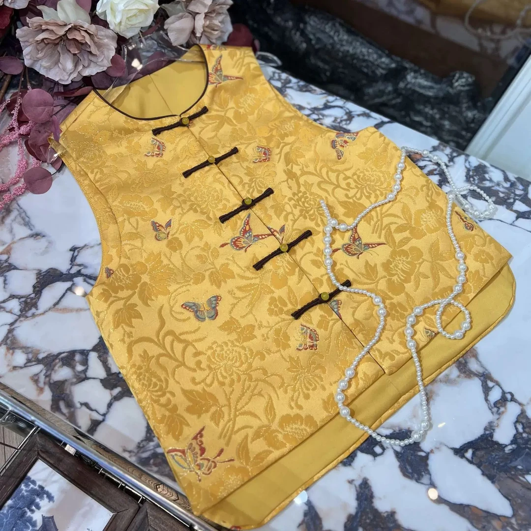 花蝶锦簇宋锦马甲