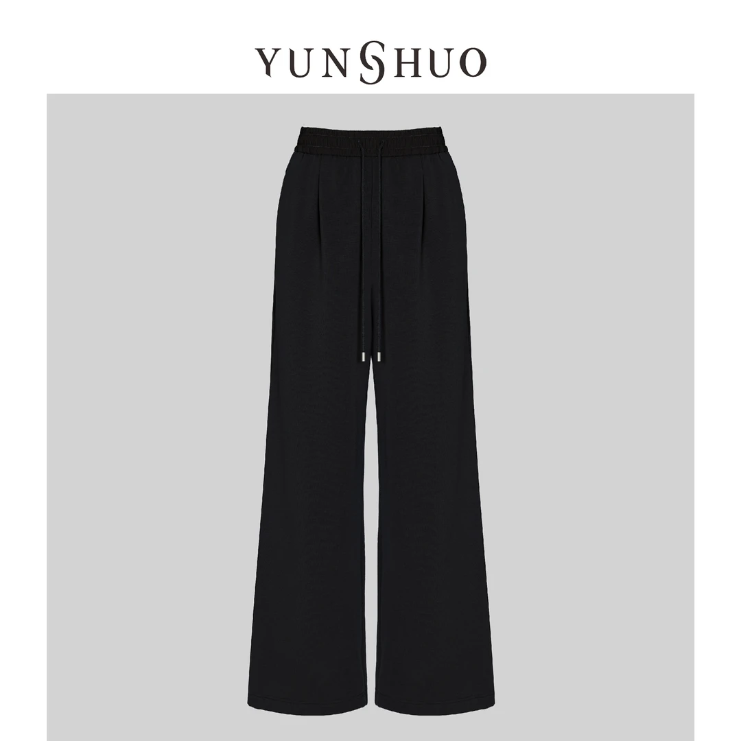 允硕新品时尚加绒百搭气质休闲女装保暖纯色遮胯高腰裤子198305