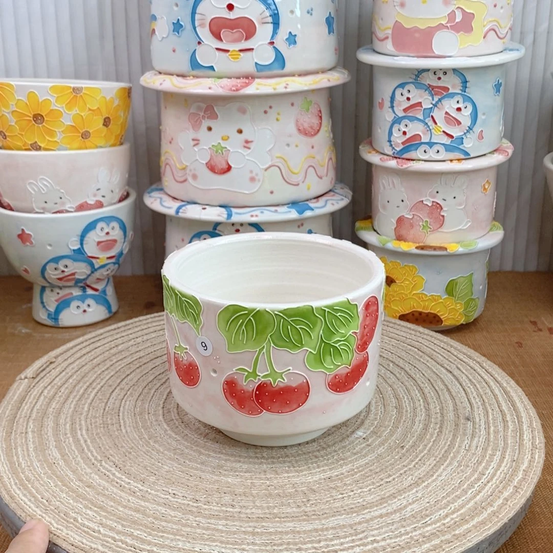 白泥手绘多肉花盆瑕疵9