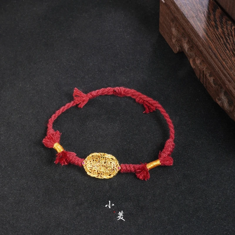 18K金*花丝太太牌红手绳 G9656
