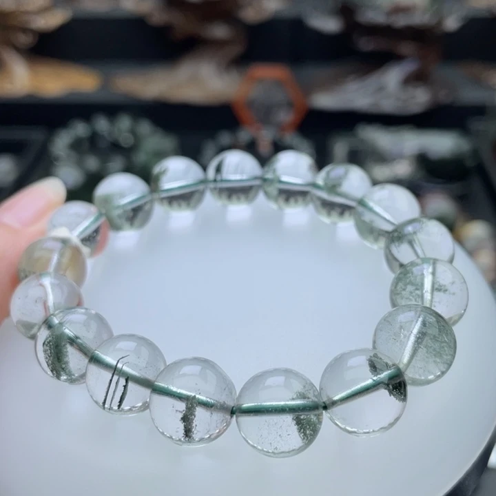 水晶手链未镶嵌绿幽灵聚宝盆手链