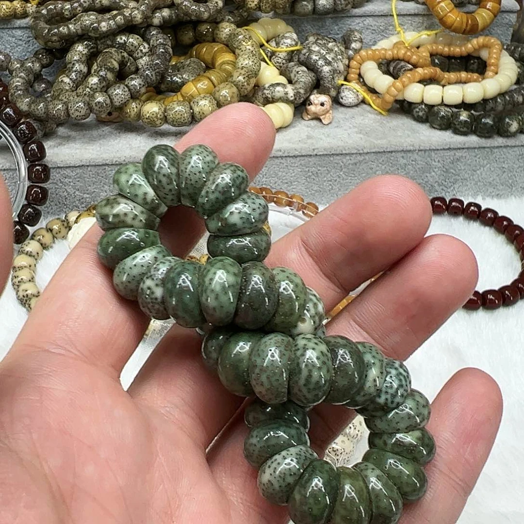 星月菩提手串鲸****ॐ16绿星月菩提单圈大肠1.3