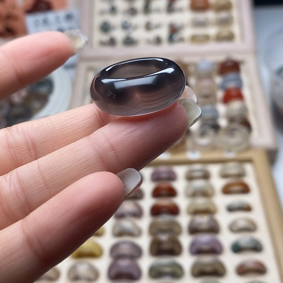 玛瑙/玉髓未镶嵌戒指A24不退换港11