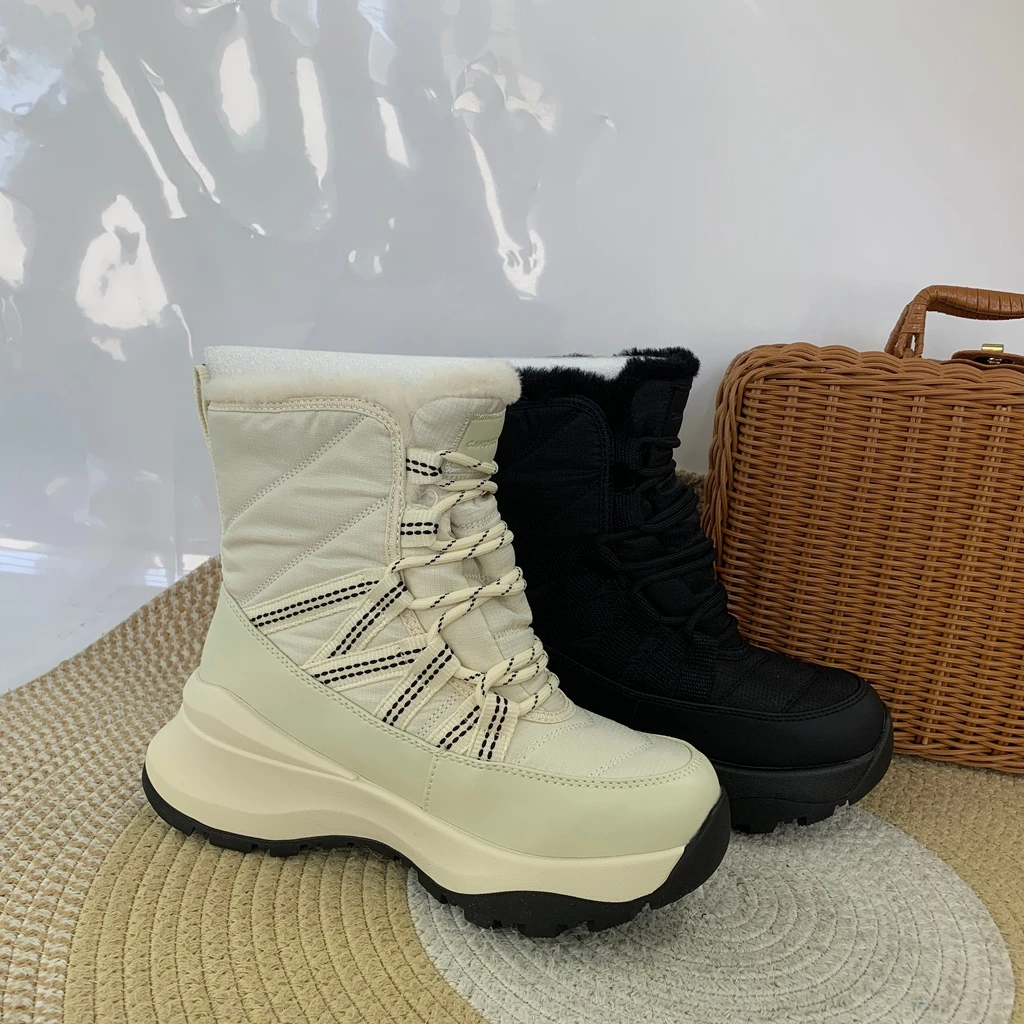 C108(运动码）男女鞋 冬季新款高帮系带加绒加厚舒适轻便雪地靴