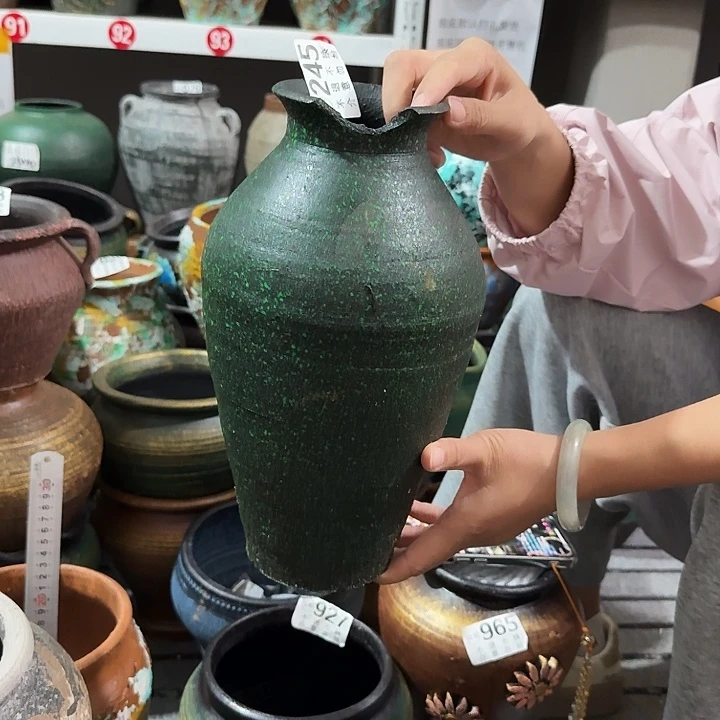 瑕疵绿色瓶245高度30外口10