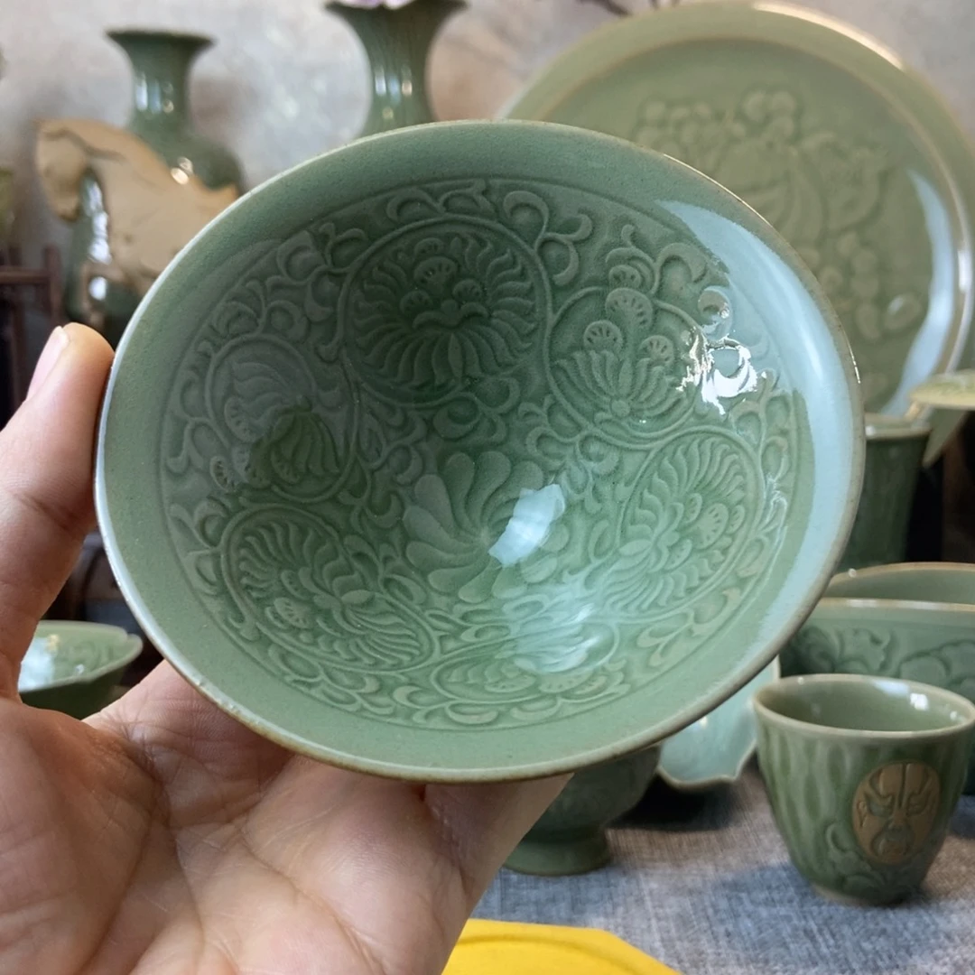 耀州窑福利款团菊斗笠