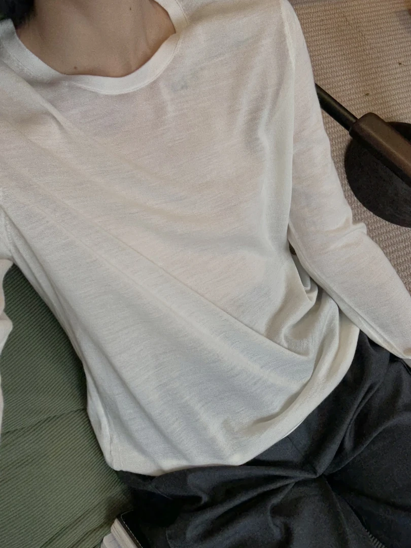 100%美丽诺80支超细羊毛打底极简气质高端老钱风针织羊毛衫
