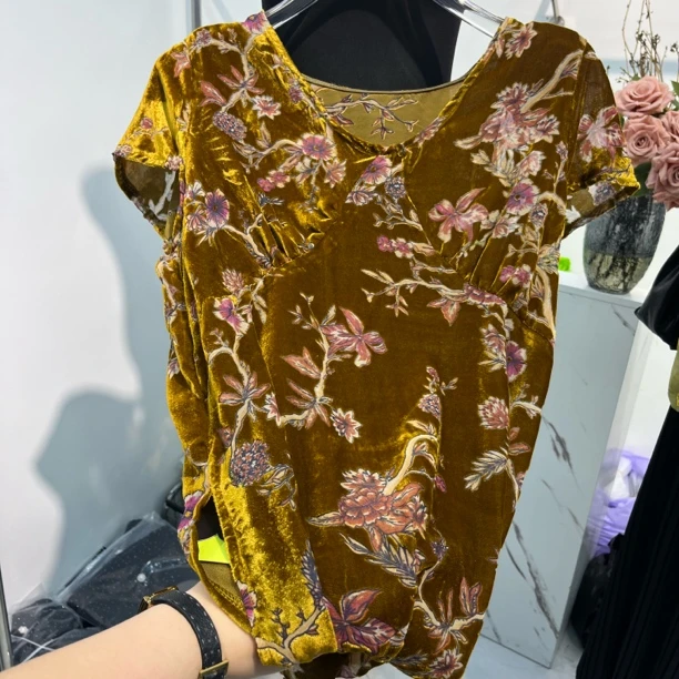 夏季新款 真丝丝绒 打底半包袖 贵妇名媛