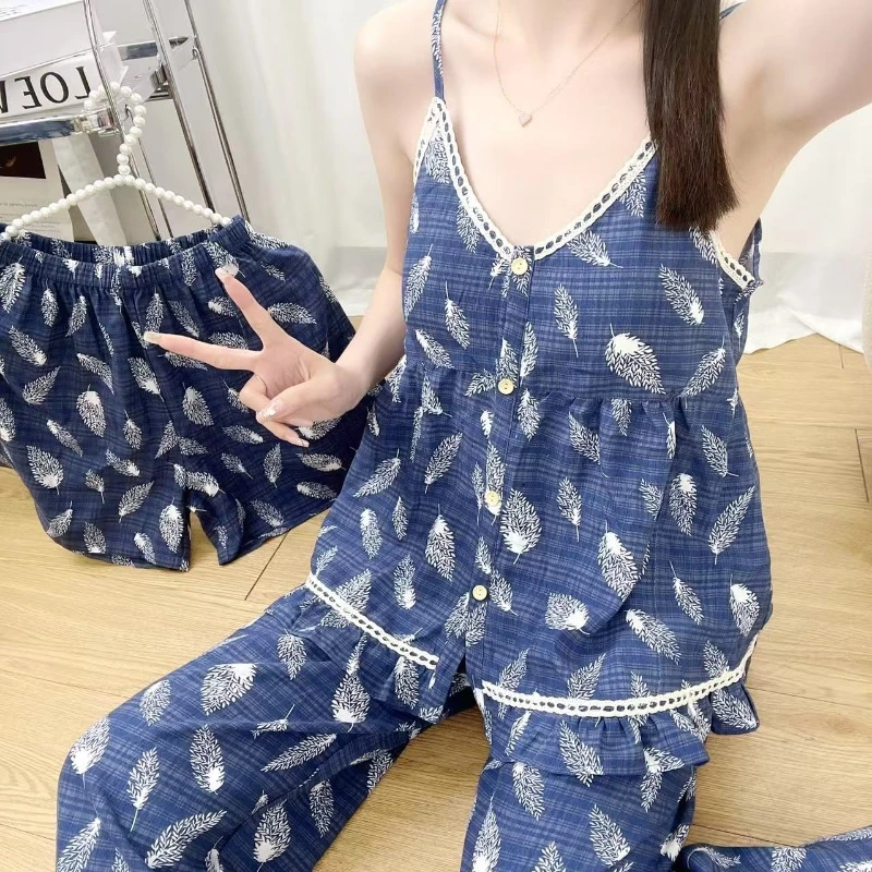 2025年可外穿新款高端春夏季女士时尚宽松女生甜美三件套女