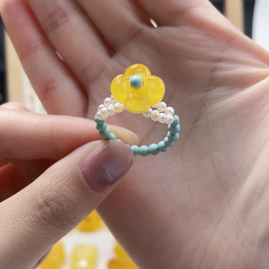 蜜蜡未镶嵌裸石蜜蜡戒指