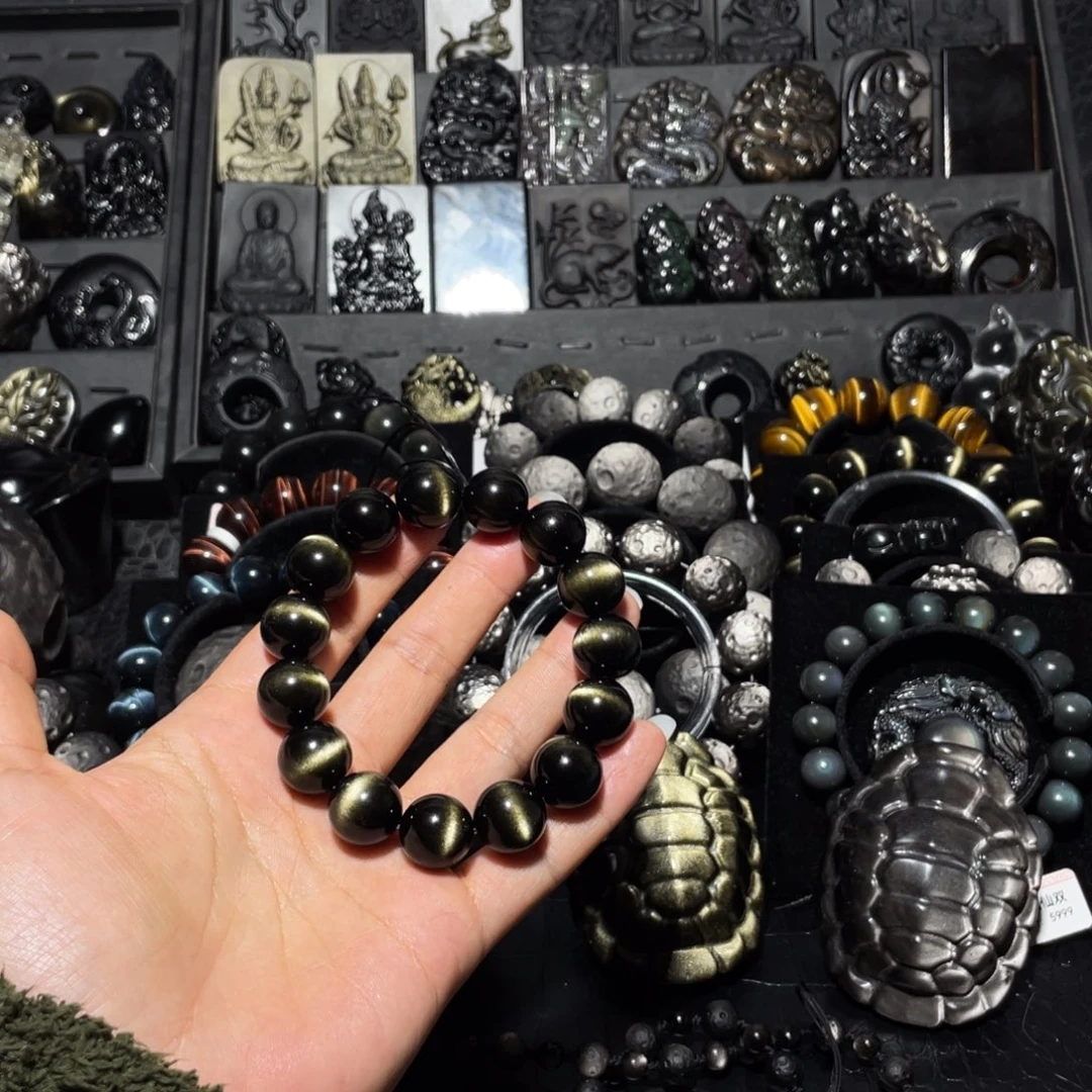 ****男黑曜岩未镶嵌珠宝奇石