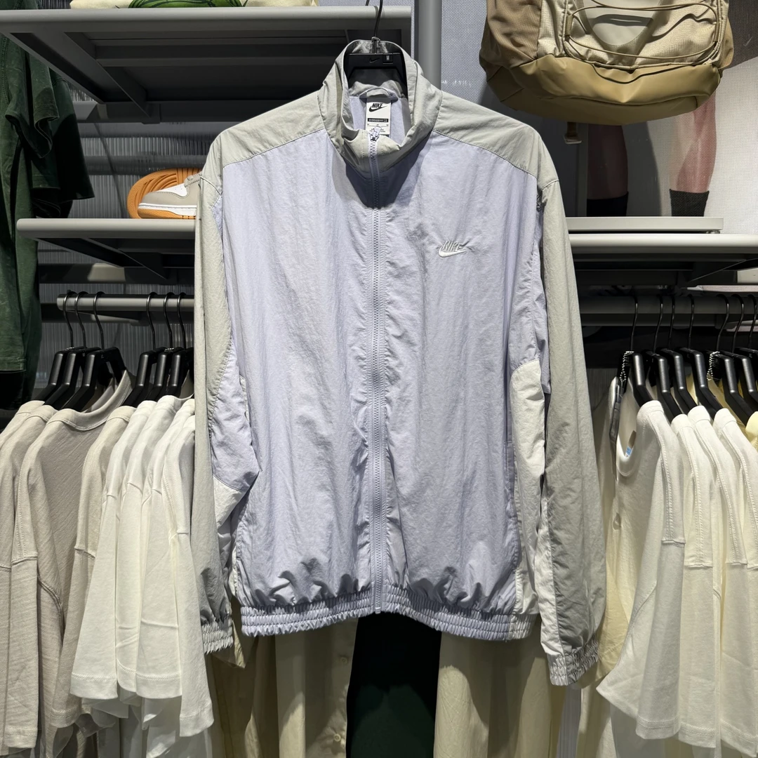 NIKE耐克男25秋新款拼色梭织运动休闲夹克防风立领外套HQ6110-057