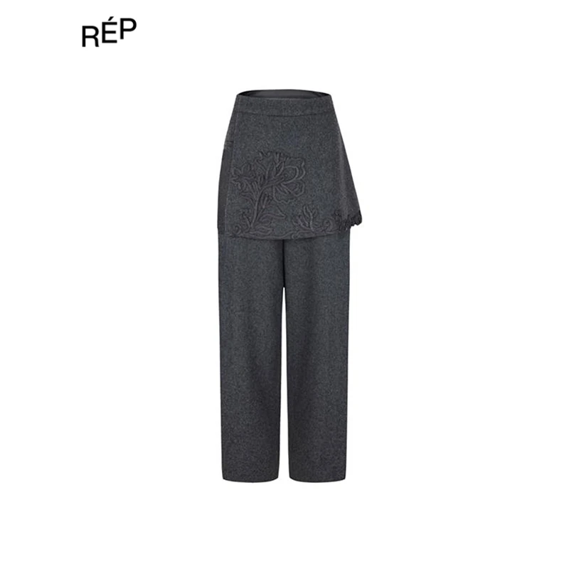 REP-Journal Record设计师品牌浅咖色浅灰工装裤 25FW秋冬新款