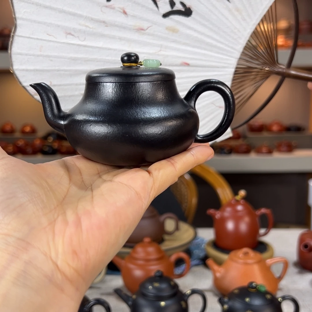 三***泰茶壶紫砂君德 朱泥焐灰 140cc