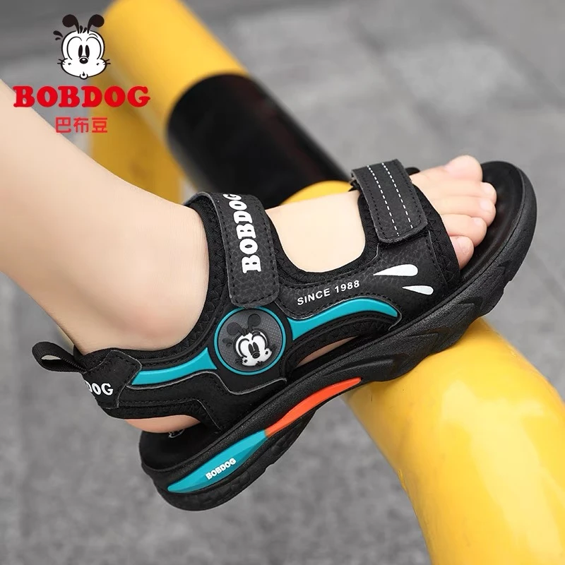 巴布豆男童凉鞋夏季2025新款中大童小男孩软底防滑露趾儿童沙滩鞋