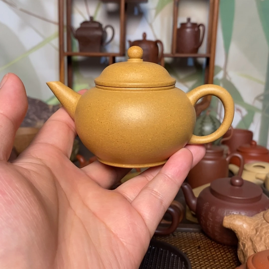 茶壶紫砂黄金段水平壶