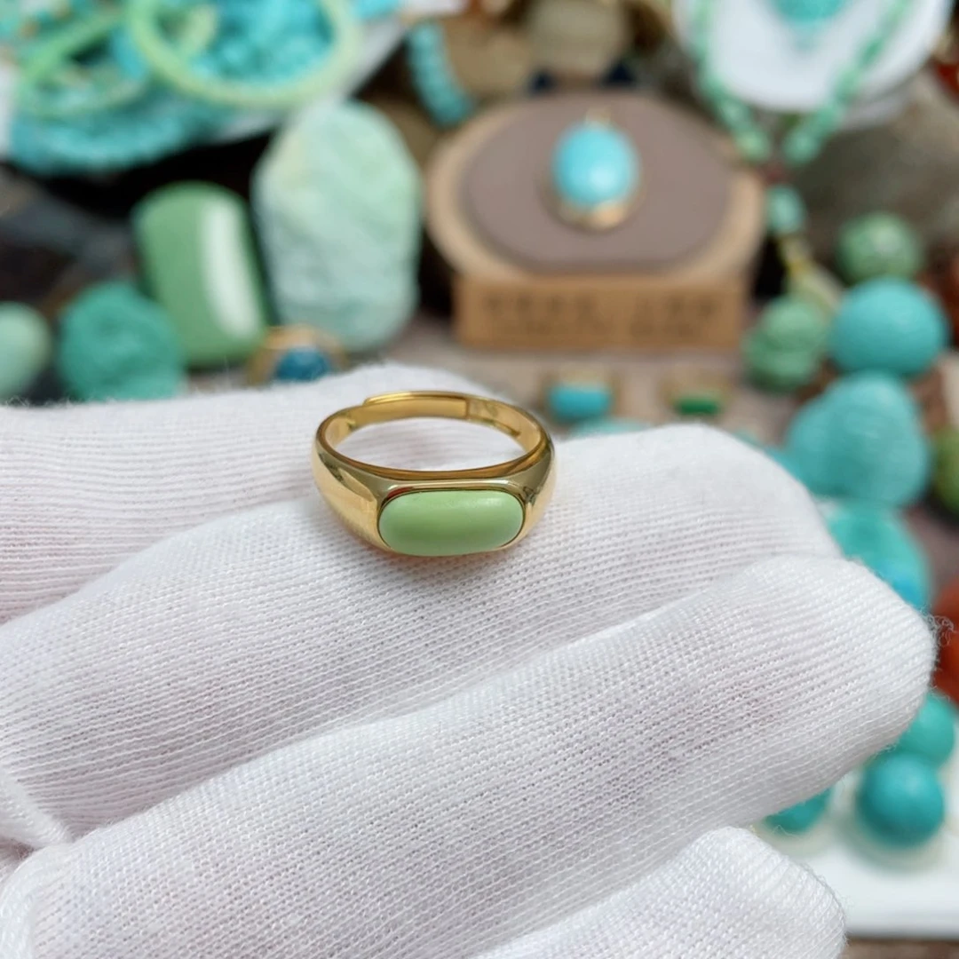 绿松石珠宝奇石18K金镶嵌人****