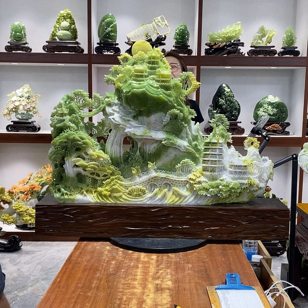 成***人玉山水摆件 玄关摆件